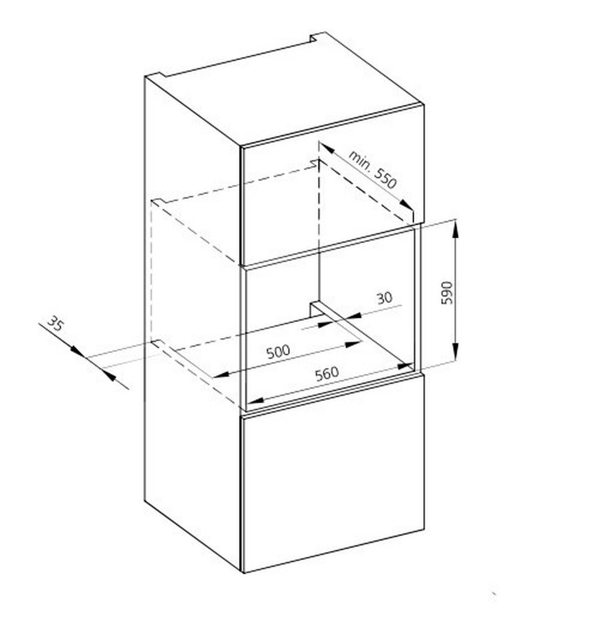 EINBAUBACKOFEN EBS220  - Schwarz, Basics, Glas/Metall (59,6/59,5/56,9cm) - Oranier
