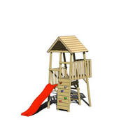 SPIELTURM 110/270/260 cm  - Rot/Naturfarben, KONVENTIONELL, Holz (110/270/260cm) - Ambia Garden