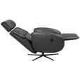 RELAXSESSEL Itala Echtleder Relaxfunktion, Kopfteilverstellung, Rücken echt    - Schwarz, Design, Leder (71/110/80cm) - Novel