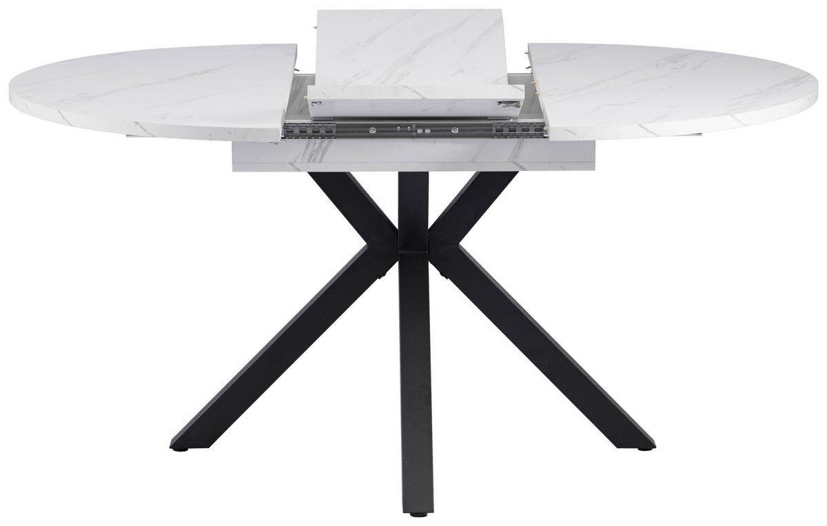 ESSTISCH 110/150/110/76 cm Nachbildung  Metall, Holzwerkstoff ausziehbar oval Multicolor, Schwarz  - Multicolor/Schwarz, MODERN, Holzwerkstoff/Metall (110/150/110/76cm) - Livetastic