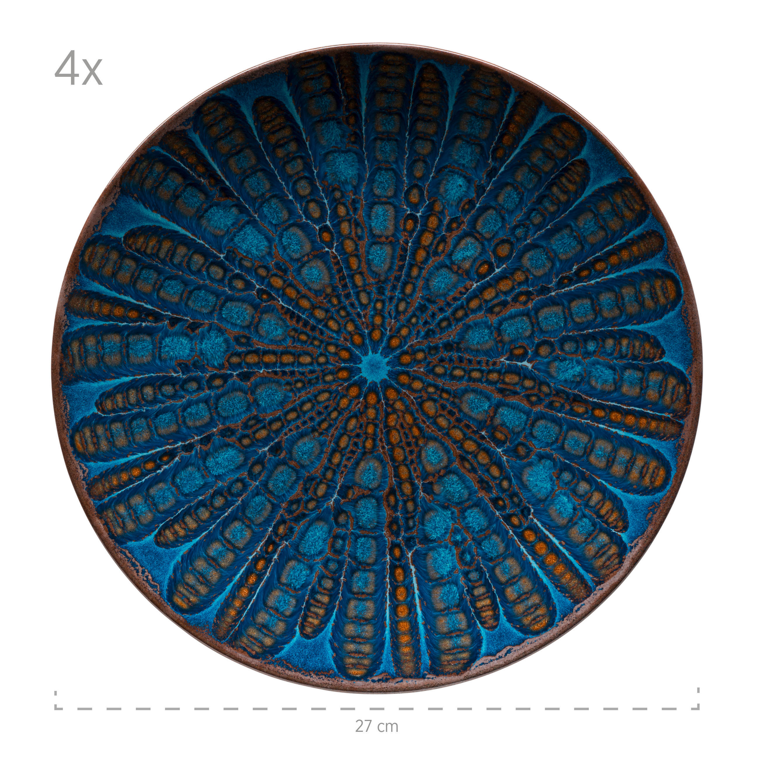 TAFELSERVICE Blau 12-teilig  - Blau, Basics, Keramik - Mäser