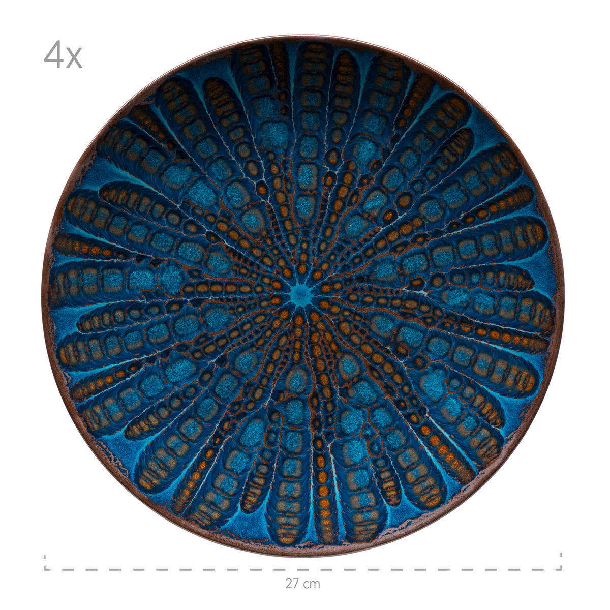 TAFELSERVICE Blau 12-teilig  - Blau, Basics, Keramik - Mäser