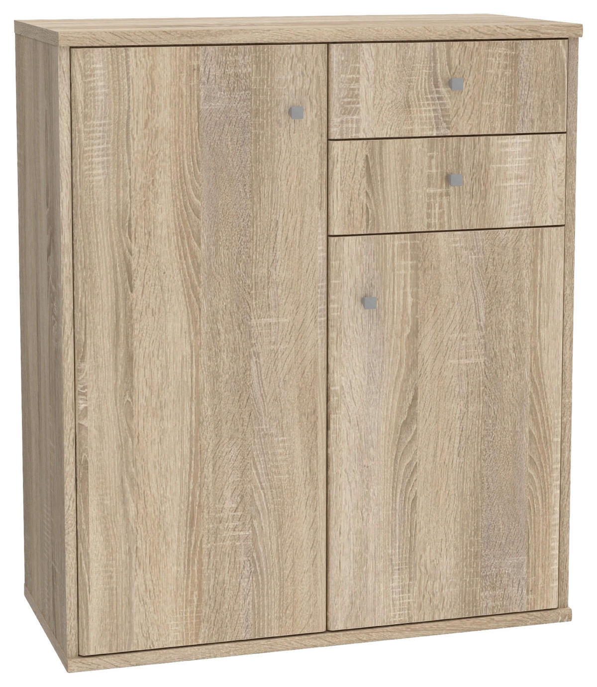 KOMMODE 73,7/85,5/34,8 cm  in Sonoma Eiche  - Alufarben/Sonoma Eiche, Design, Holzwerkstoff/Kunststoff (73,7/85,5/34,8cm)