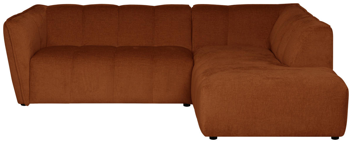 ECKSOFA LIVOLI in Chenille Rostfarben  230/218 cm  - Rostfarben/Schwarz, Design, Textil (230/218cm) - MID.YOU
