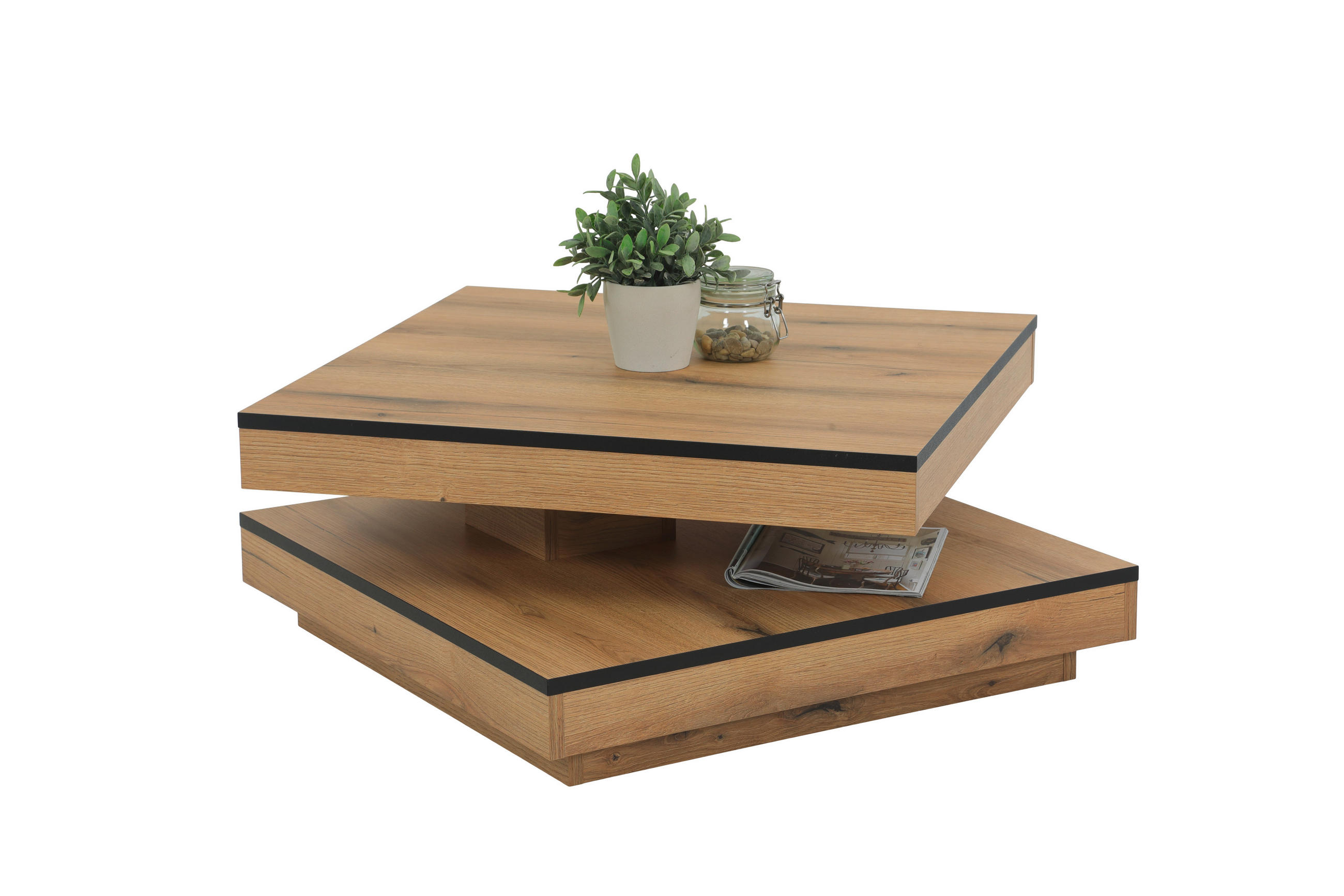 COUCHTISCH 78/78/34 cm quadratisch Eichefarben  - Eichefarben, Design, Holzwerkstoff (78/78/34cm) - Livetastic
