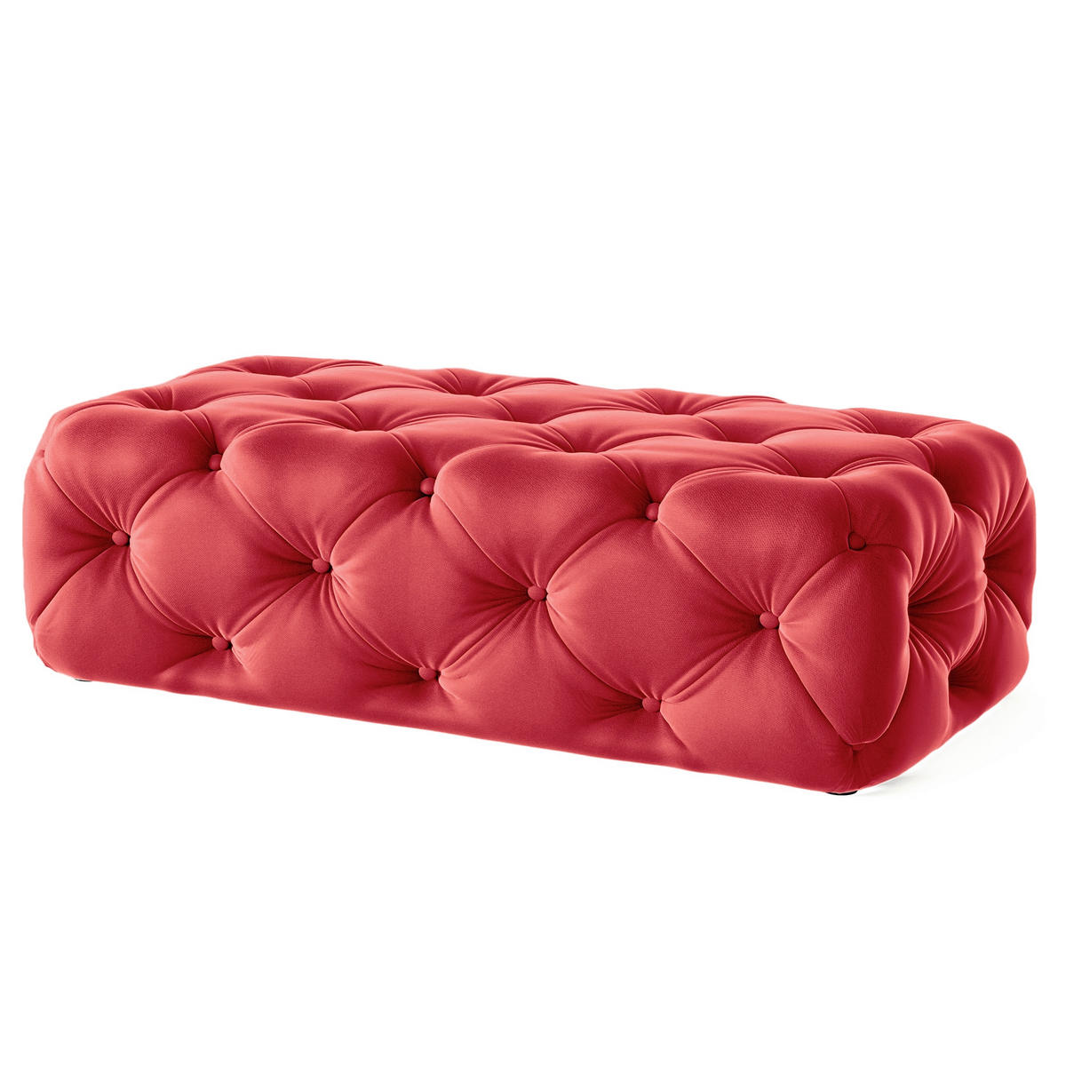 HOCKER in Textil Rot  - Rot/Schwarz, Design, Kunststoff/Textil (130/39/65cm) - P & B