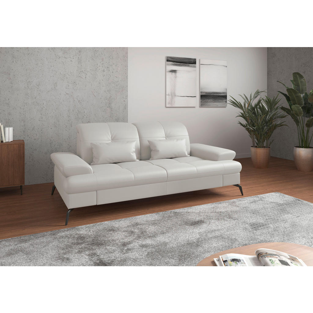 Sit & More 2,5-MIESTNA POHOVKA, biela, pravá koža