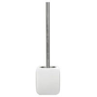WC SADA - ŠTĚTKA A DRŽÁK - bílá/barvy nerez oceli, Basics, kov/plast (38/10,8cm) - Kleine Wolke