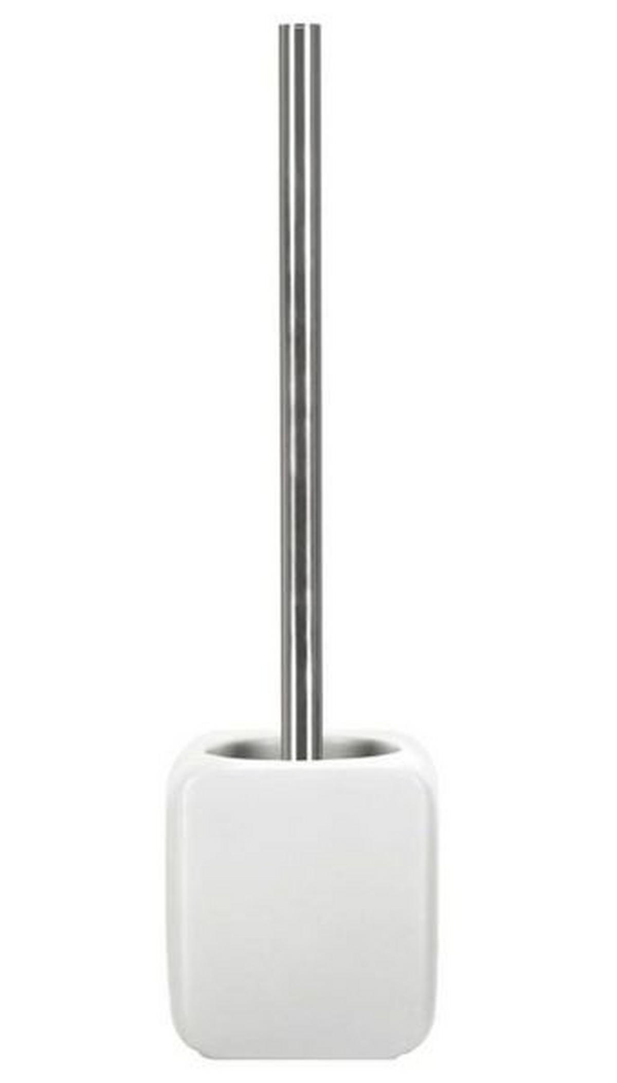 WC SADA - ŠTĚTKA A DRŽÁK - bílá/barvy nerez oceli, Basics, kov/plast (38/10,8cm) - Kleine Wolke