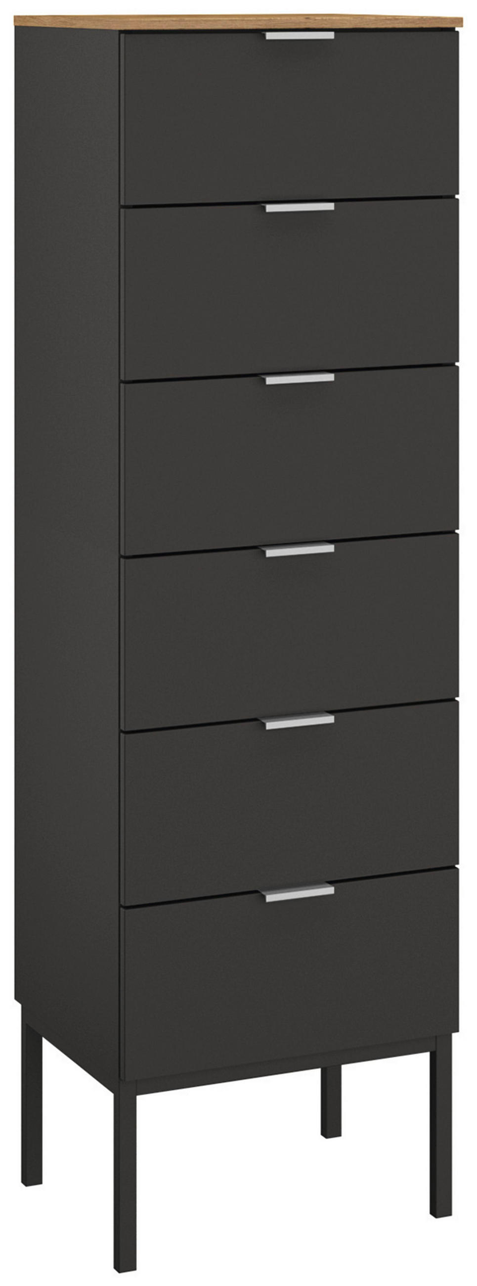HIGHBOARD  in 40/138/42 cm  - Alufarben/Graphitfarben, Trend, Holzwerkstoff/Metall (40/138/42cm) - Stylife