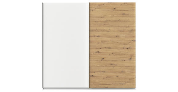 SCHWEBETÜRENSCHRANK  in Weiß, Eiche Artisan  - Alufarben/Weiß, KONVENTIONELL, Holzwerkstoff/Metall (225/210/62cm) - Xora