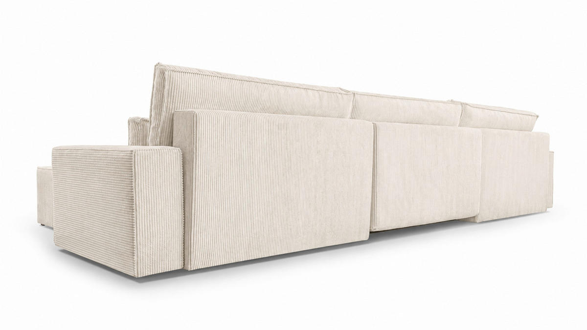 WOHNLANDSCHAFT BRAZIL U in Beige  - Beige/Schwarz, Design, Kunststoff/Textil (200/410/200cm) - MID.YOU
