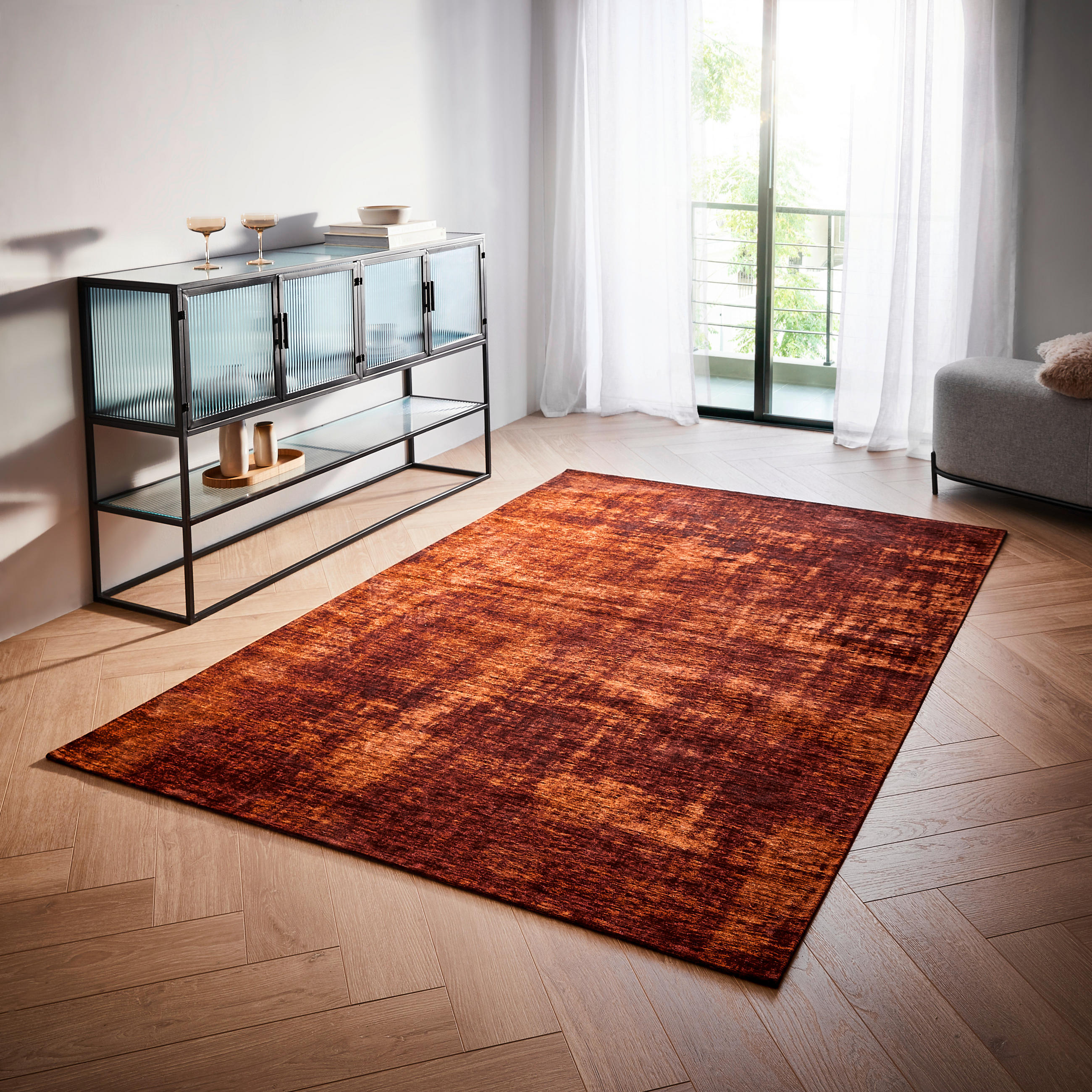 Thumbnail - Novel Webteppich, Kupfer, Textil, rechteckig, 80x150 cm, für Fußbodenheizung geeignet, Teppiche & Böden, Teppiche, Moder...