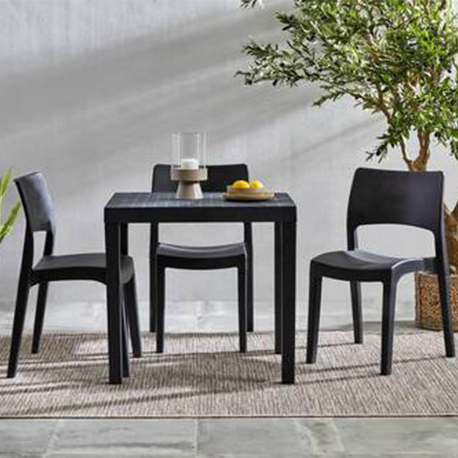 GARTENTISCH Kunststoff Anthrazit rechteckig  - Anthrazit, Basics, Kunststoff (78/65/72cm)