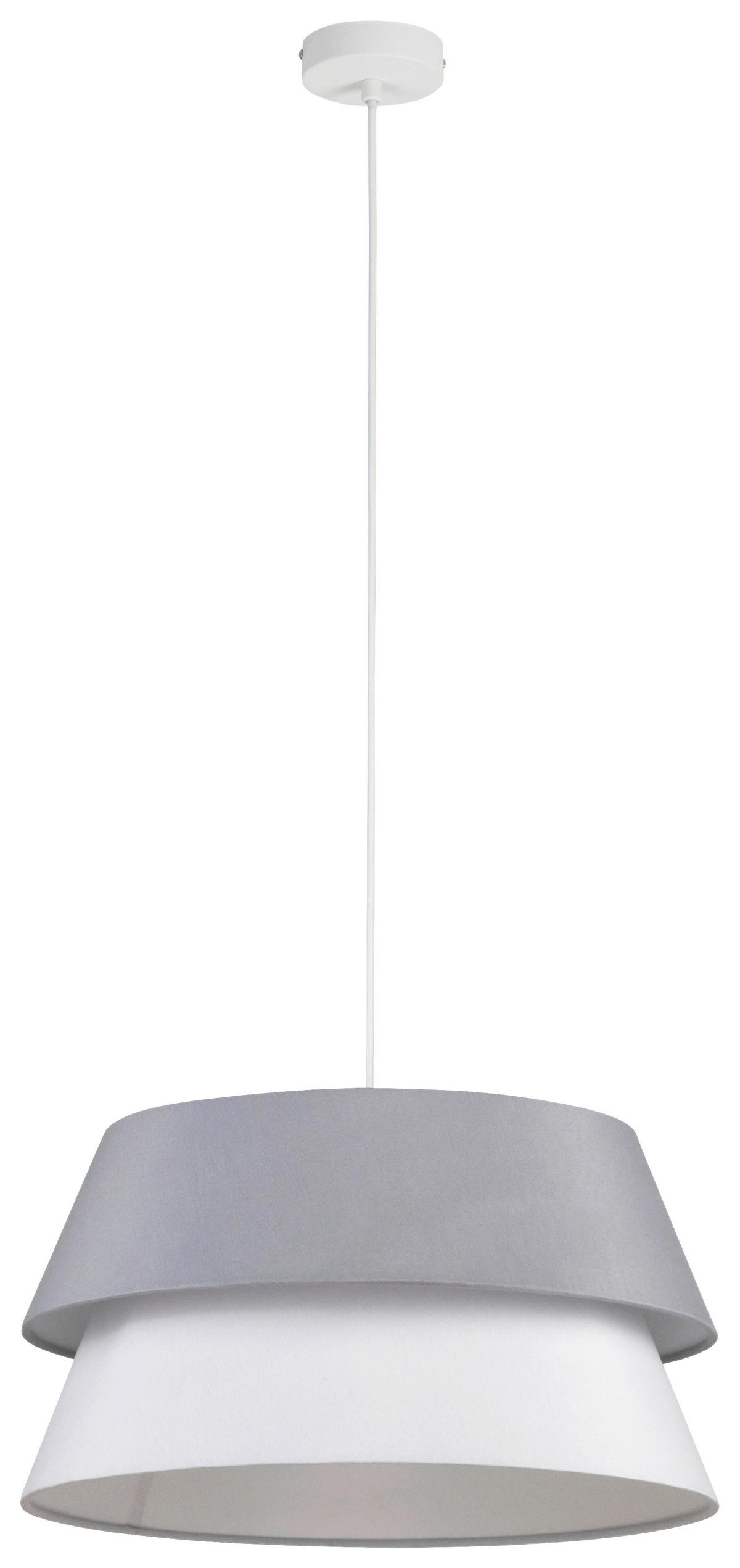 HÄNGELEUCHTE 45/120 cm  - Weiß/Grau, Trend, Kunststoff/Textil (45/120cm) - Collett's Monde