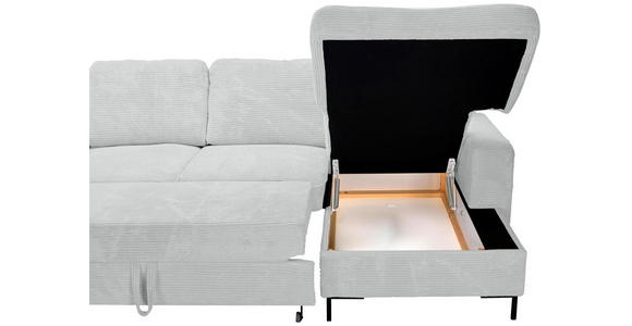 WOHNLANDSCHAFT Naturfarben Cord  - Schwarz/Naturfarben, KONVENTIONELL, Textil/Metall (197/303/148cm) - Carryhome