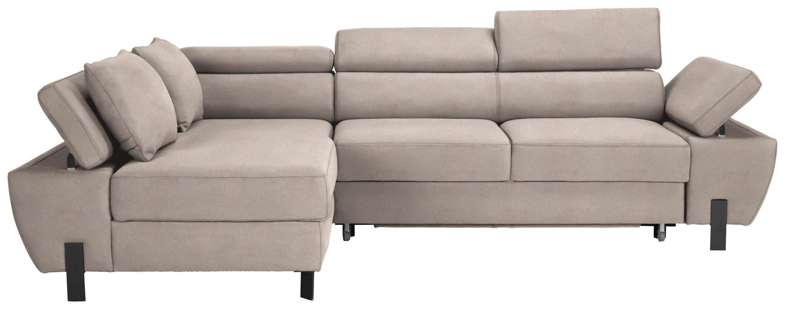 HÖRNSOFFA i vävt tyg beige  - beige/svart, Modern, metall/textil (93/90/277cm) - MID.YOU