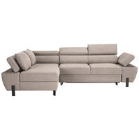 HÖRNSOFFA i vävt tyg beige  - beige/svart, Modern, metall/textil (93/90/277cm) - MID.YOU