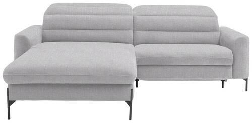 ECKSOFA in Flachgewebe Hellgrau  - Hellgrau/Schwarz, Design, Textil/Metall (191/252cm) - Dieter Knoll