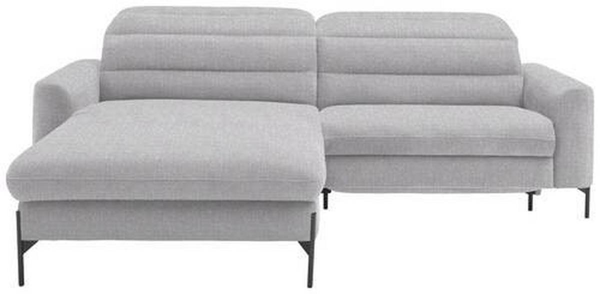 ECKSOFA in Flachgewebe Hellgrau  - Hellgrau/Schwarz, Design, Textil/Metall (191/252cm) - Dieter Knoll