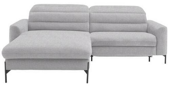 ECKSOFA in Flachgewebe Hellgrau 191/252 cm - Hellgrau/Schwarz, Design, Textil/Metall (191/252cm) - Dieter Knoll