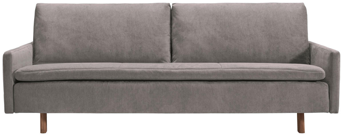 SCHLAFSOFA Flachgewebe Greige  - Greige/Eichefarben, KONVENTIONELL, Holz/Textil (220/85/98cm) - Carryhome