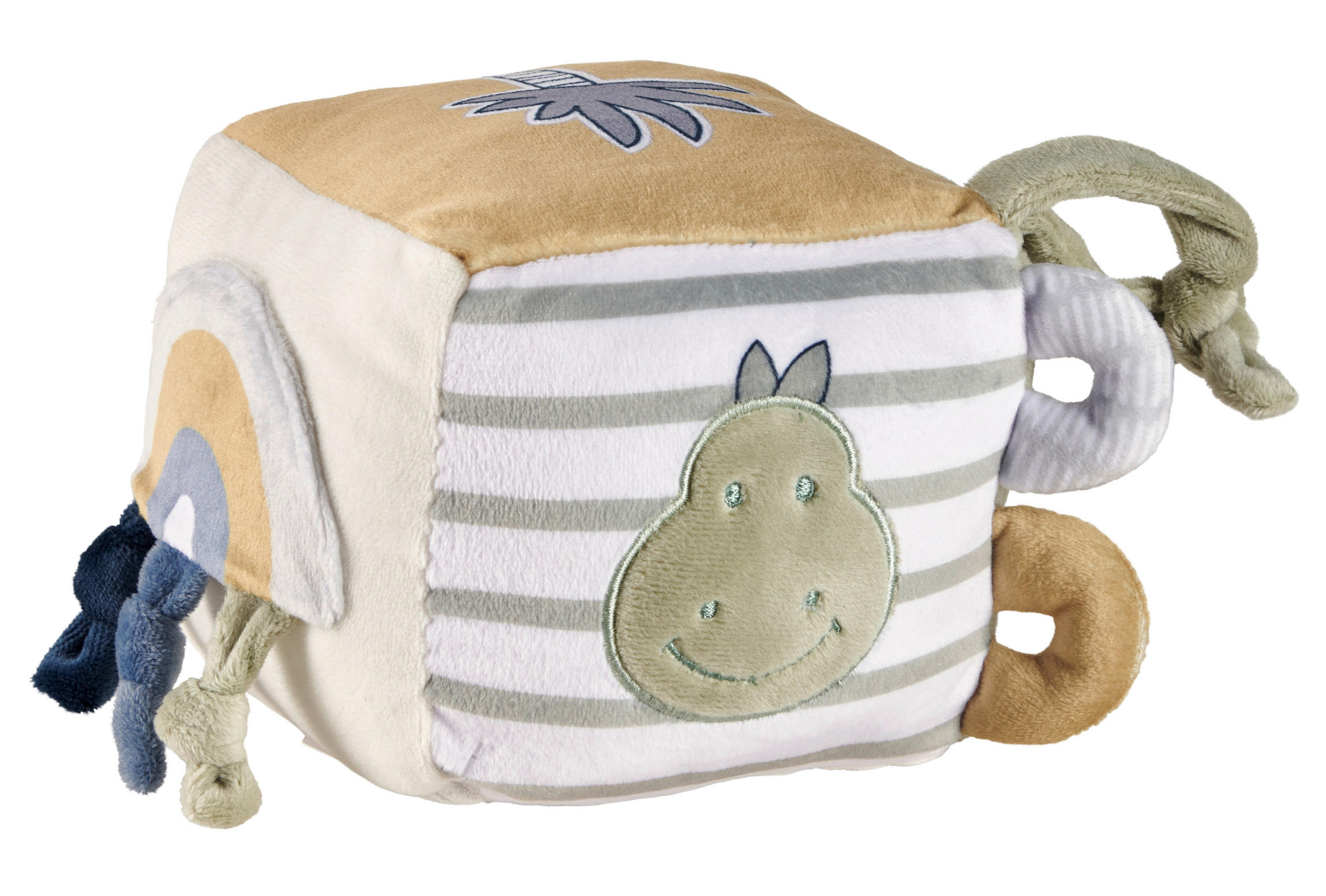 PENOVÁ KOCKA - modrá/zelená, Basics, textil/plast (12/12cm) - Patinio