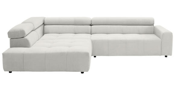 ECKSOFA in Feincord Weiß  - Schwarz/Weiß, KONVENTIONELL, Kunststoff/Textil (219/311cm) - Hom`in