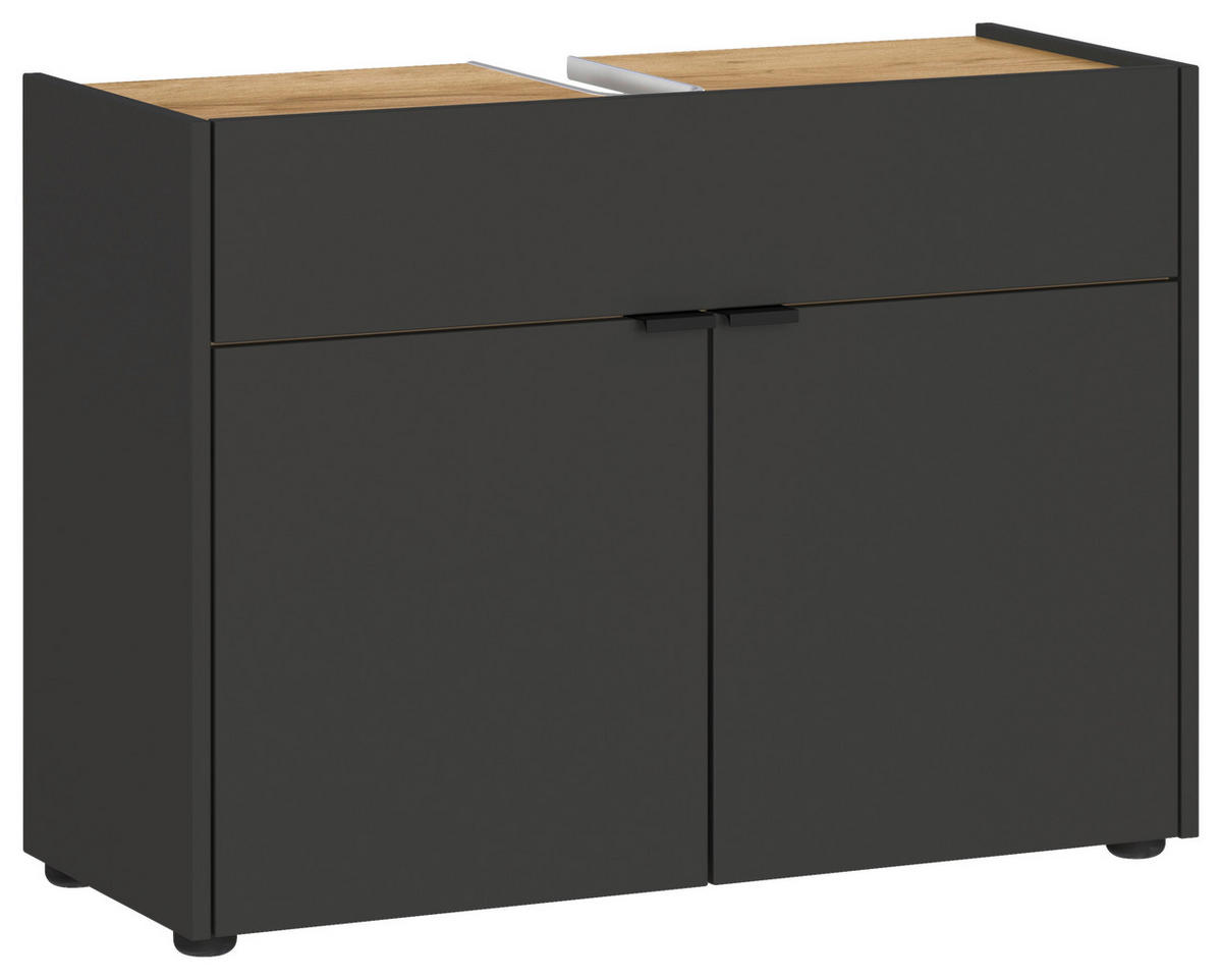 WASCHBECKENUNTERSCHRANK 80/60/34 cm  - Eichefarben/Graphitfarben, MODERN, Holzwerkstoff/Kunststoff (80/60/34cm) - Germania