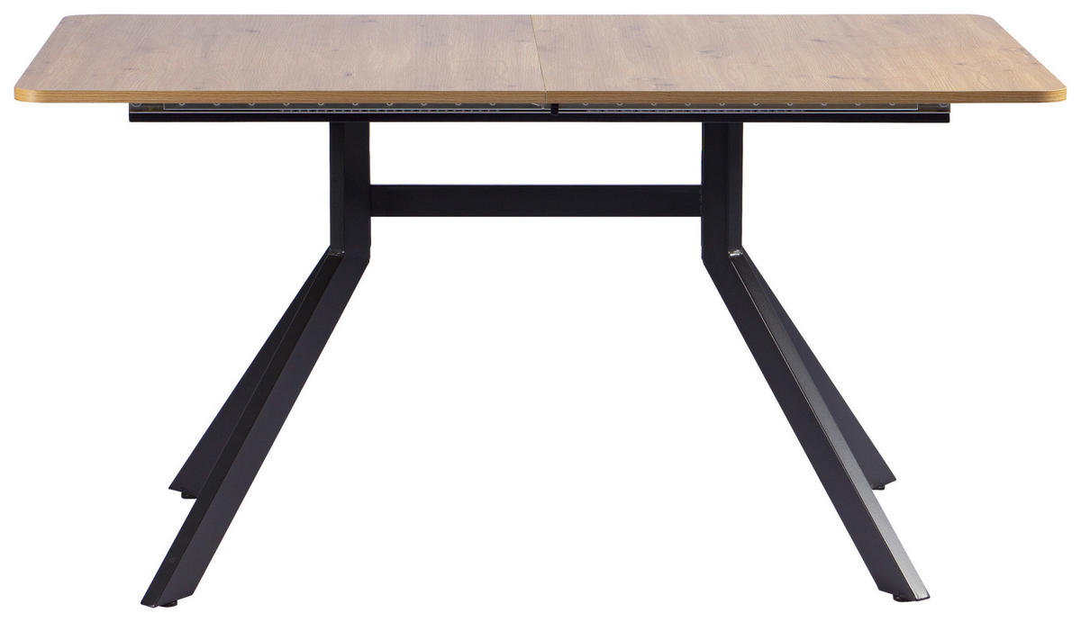 ESSTISCH 150-190/90/76 cm Nachbildung  Metall, Holzwerkstoff ausziehbar rechteckig Schwarz, Eiche Artisan  - Schwarz/Eiche Artisan, MODERN, Holzwerkstoff/Metall (150-190/90/76cm) - Livetastic