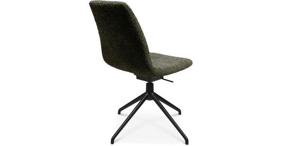 STUHL in Aluminium Bouclé Metall, Textil - Dunkelgrün/Schwarz, Design, Textil/Metall (46/81,5-84,5/55cm) - Johann Jakob