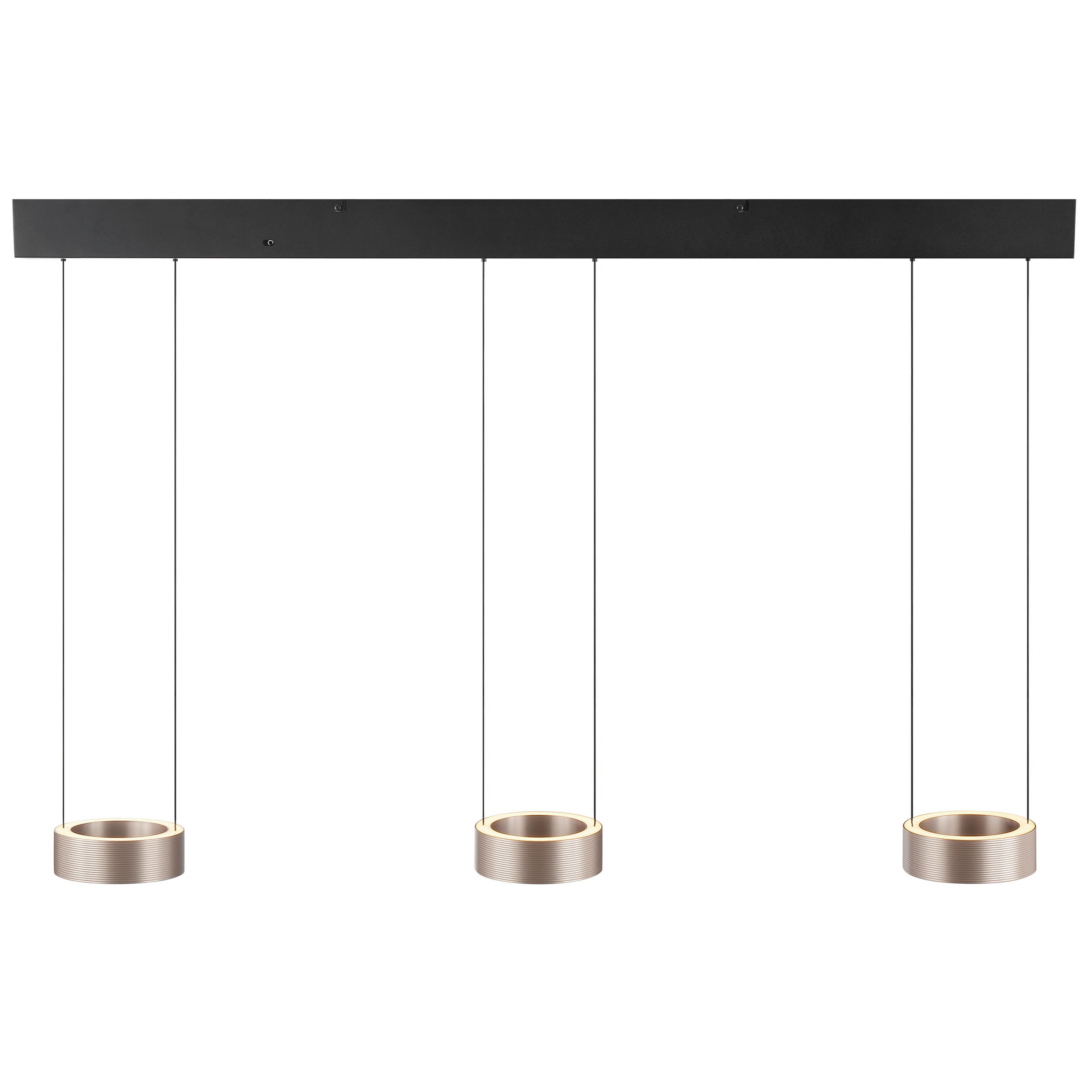 LED-HÄNGELEUCHTE  115/120/15 cm   - Schwarz/Braun, Design, Kunststoff/Metall (115/120/15cm) - Brilliant