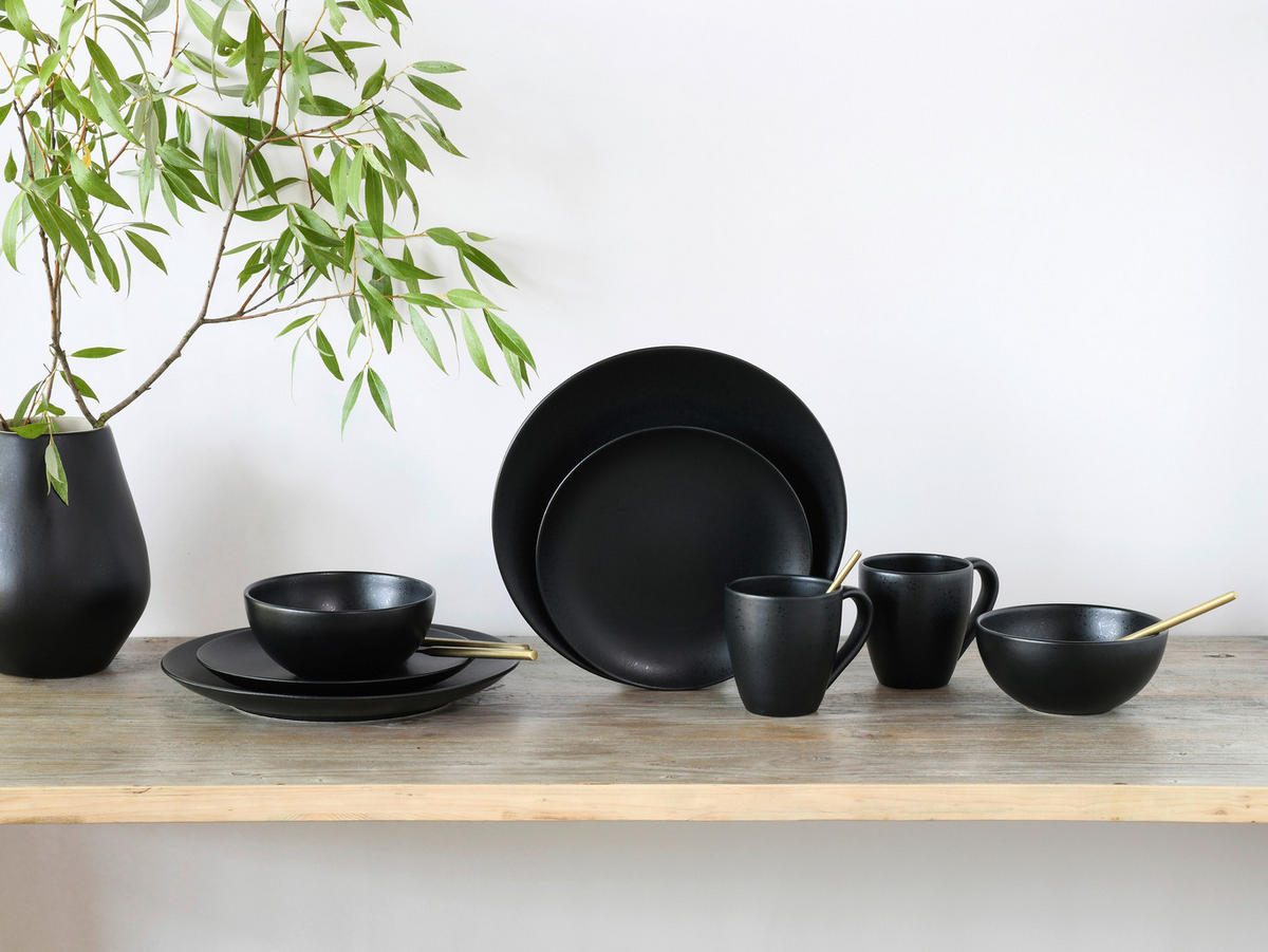 KOMPLETT SERVIS Magic Black 8 delar  - svart, Basics, keramik - Creatable