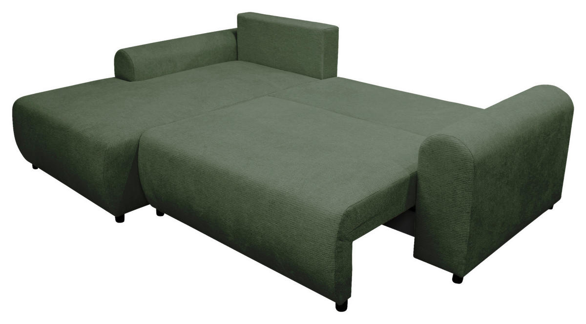 ECKSOFA Grün Struktur  - Schwarz/Grün, Design, Kunststoff/Textil (160/250cm) - MID.YOU
