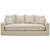 HUSSEN-3-SITZER-SOFA Bouclé Beige  - Beige/Schwarz, Trend, Kunststoff/Textil (227/92/105cm) - Livetastic