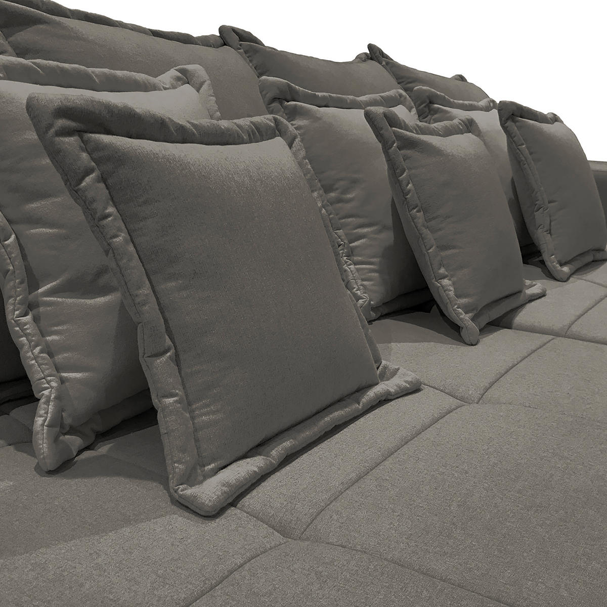 BIGSOFA Pescara in Textilgeflecht Grau  - Schwarz/Hellblau, Design, Kunststoff/Textil (289/85/110cm) - Livetastic