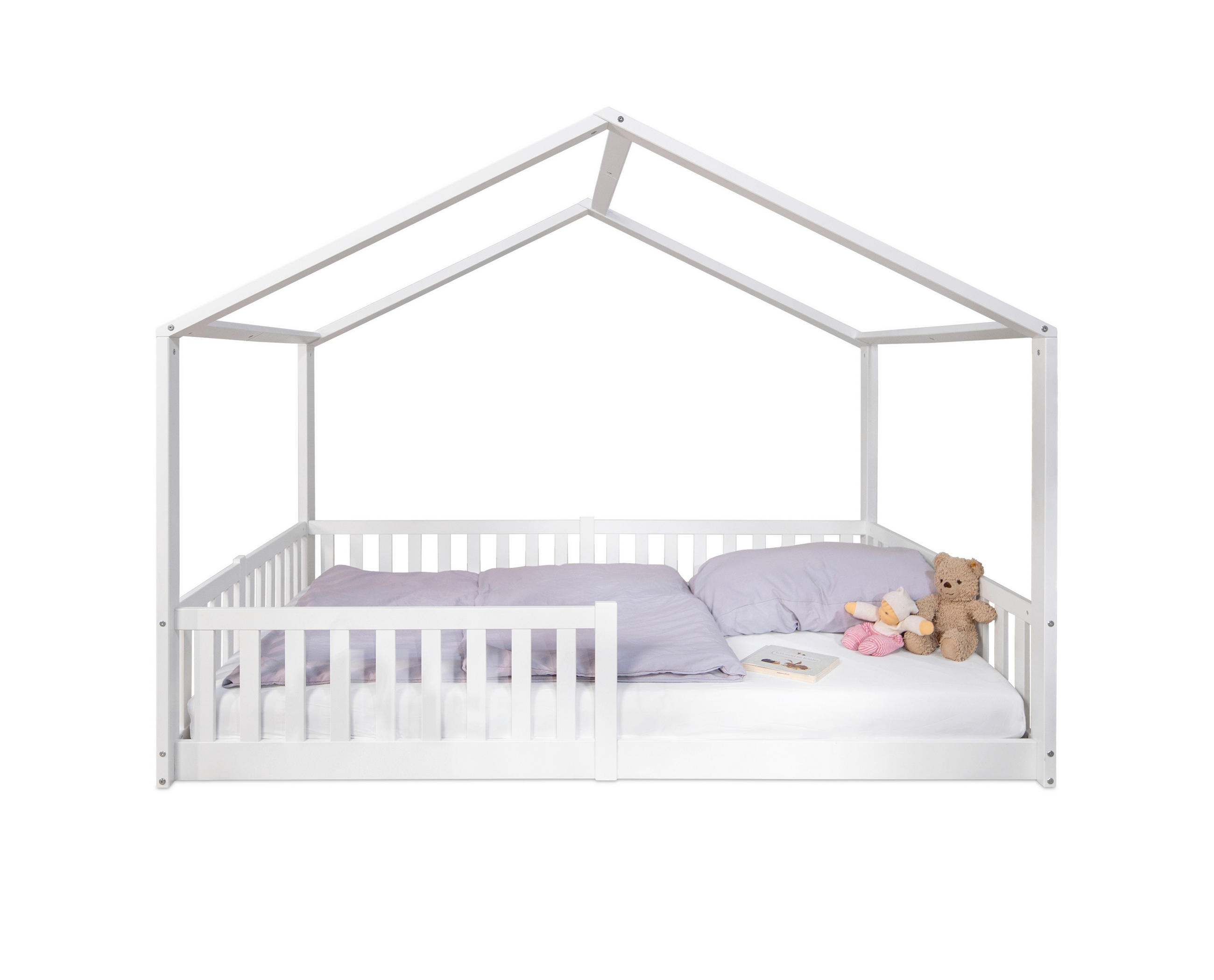 HAUSBETT 120/200 cm,  in Weiß,  - Weiß, Basics, Holz (120/200cm) - tiSsi