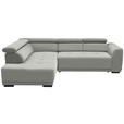 ECKSOFA in Chenille Alabasterfarben  205/284 cm  - Alabasterfarben/Schwarz, Design, Kunststoff/Textil (205/284cm) - Xora
