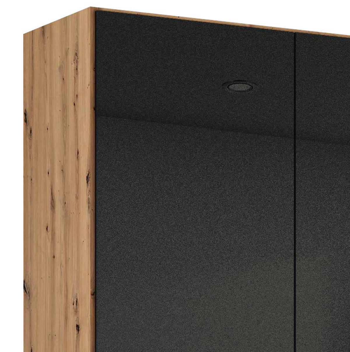 KLEIDERSCHRANK in Dunkelgrau, Eiche Artisan  - Dunkelgrau/Silberfarben, Design, Holzwerkstoff/Kunststoff (91/197/54cm) - Carryhome
