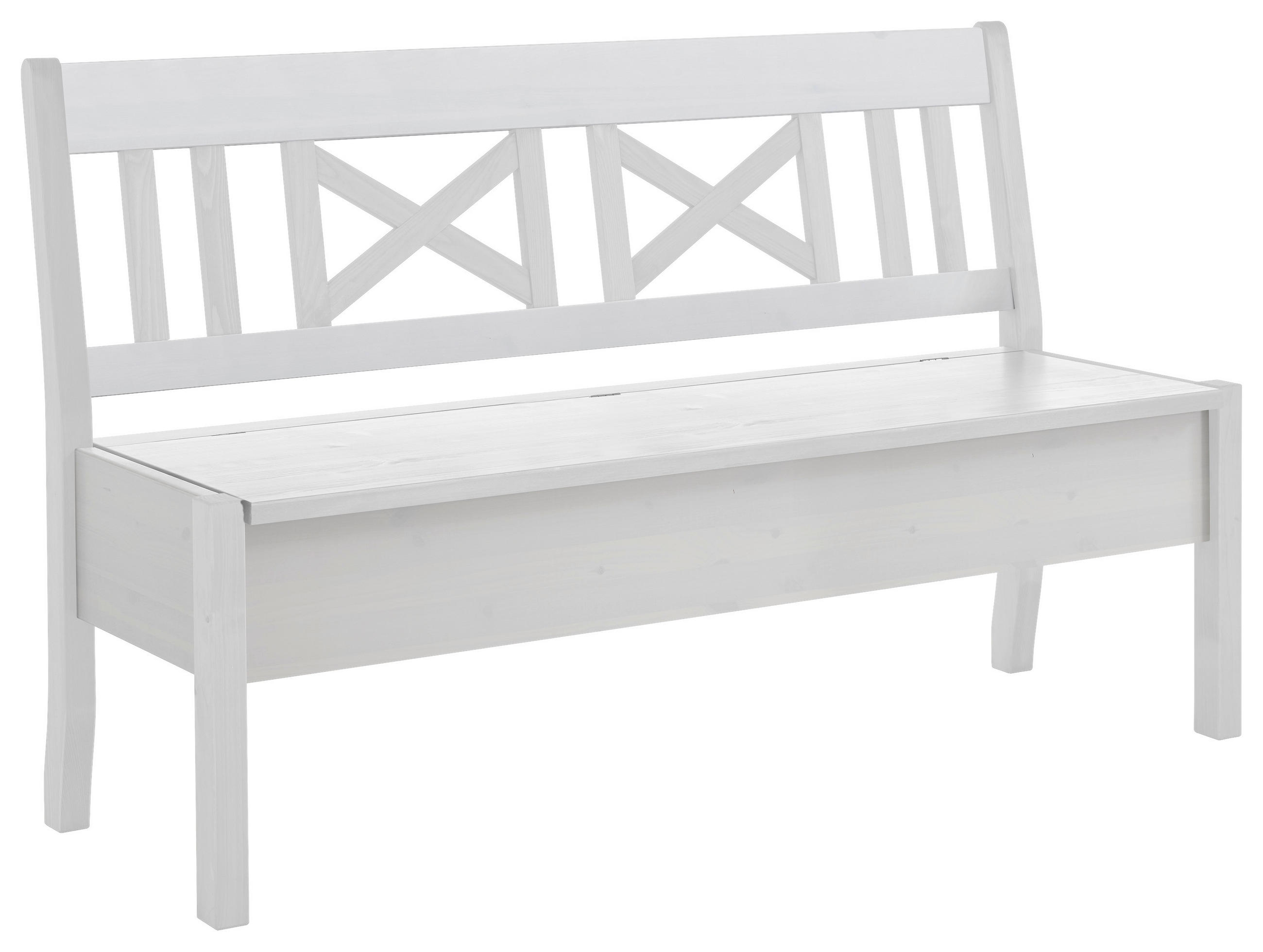 SITZBANK 148/93/58 cm Weiß Kiefer massiv  - Weiß, ROMANTIK / LANDHAUS, Holz (148/93/58cm) - Boxxx