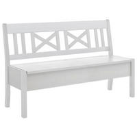 SITZBANK 148/93/58 cm Weiß Kiefer massiv  - Weiß, ROMANTIK / LANDHAUS, Holz (148/93/58cm) - Boxxx