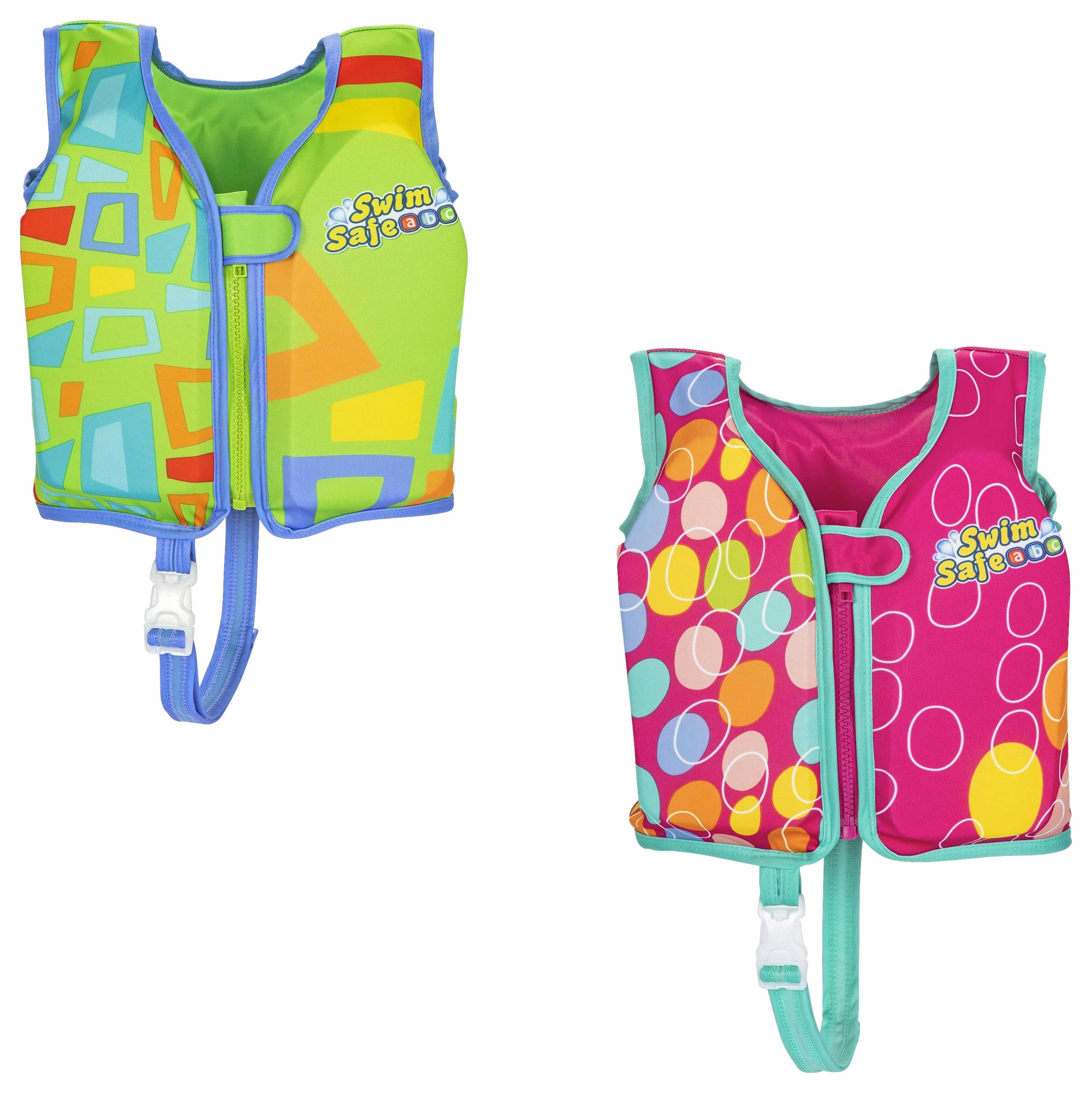 SCHWIMMWESTE - Pink/Hellgrün, Basics, Kunststoff - Bestway