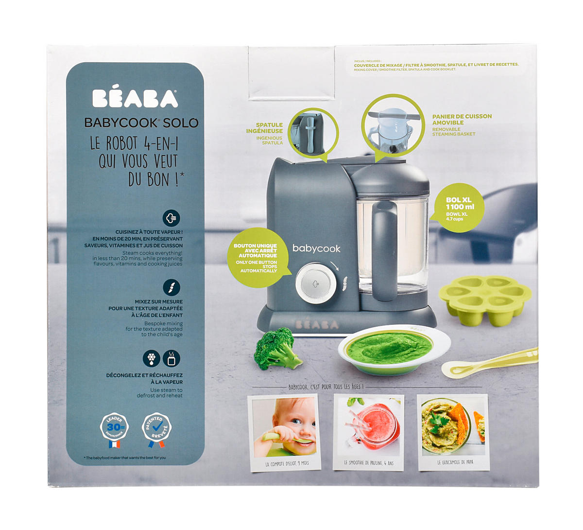 BABYNAHRUNGSZUBEREITER  - Dunkelgrau, Basics, Kunststoff (24/18/24cm) - Beaba