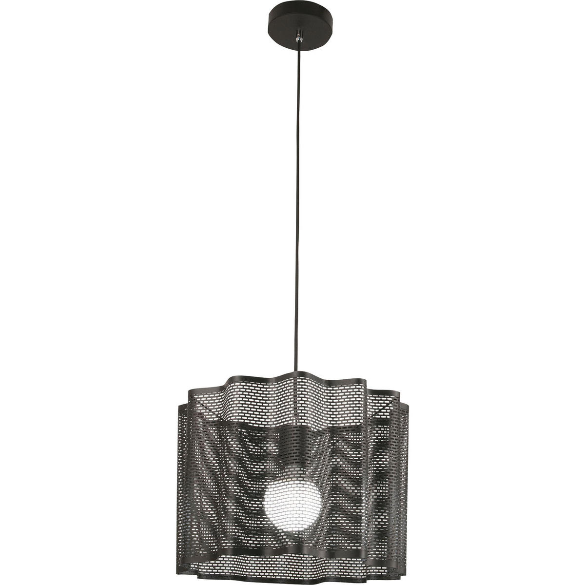 HÄNGELEUCHTE Glicine 40/200 cm   - Schwarz, Design, Metall (40/200cm) - Fabas Luce