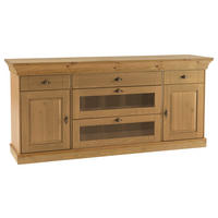 SIDEBOARD  185/85/45 cm 5 Schublade(n)  - Laugenfarbig/Kupferfarben, ROMANTIK / LANDHAUS, Glas/Holz (185/85/45cm) - Boxxx