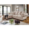 ECKSOFA Beige Plüsch Zierkissen, Rückenkissen, Rücken echt  - Dunkelbraun/Beige, KONVENTIONELL, Holz/Textil (190/288cm) - Carryhome