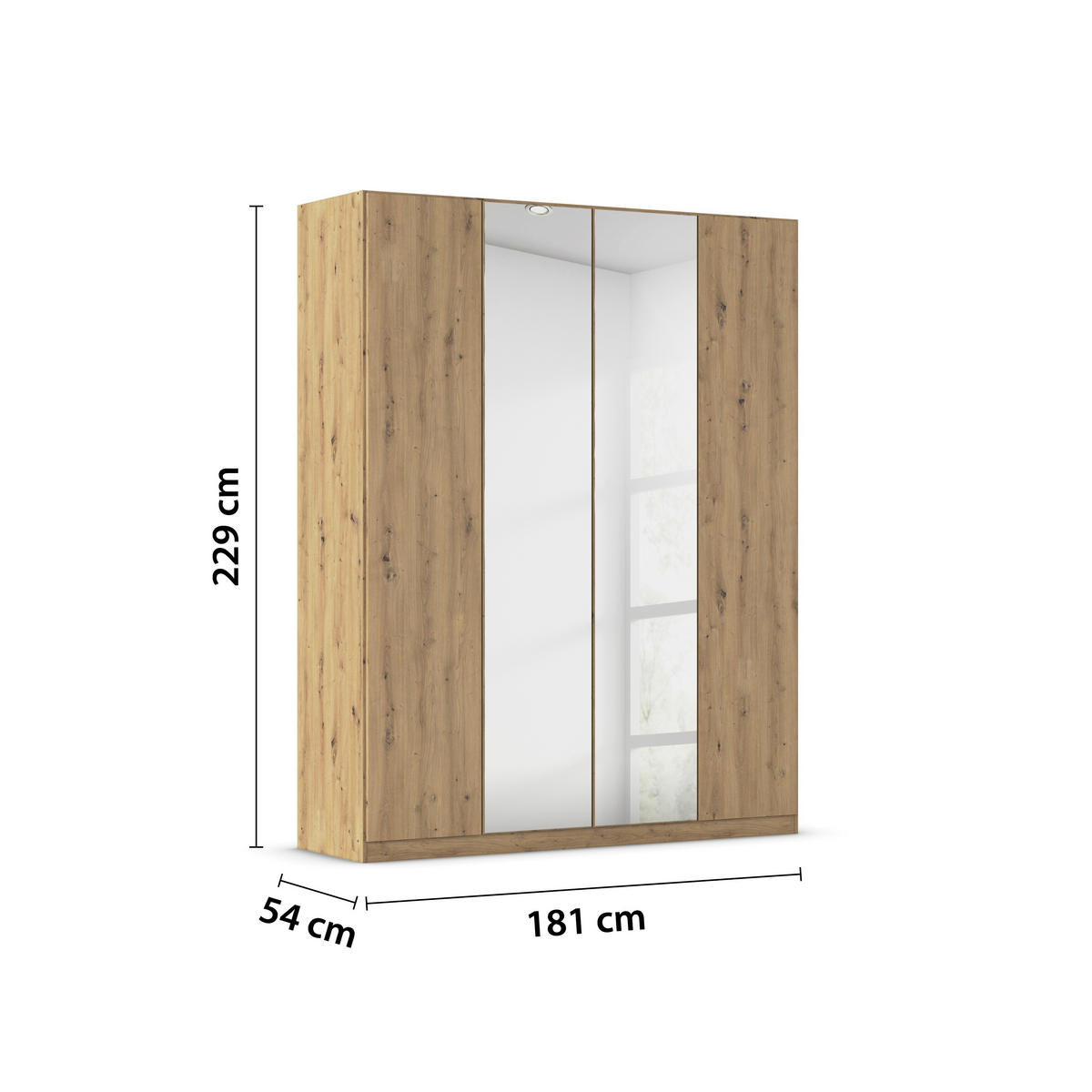 FALTTÜRENSCHRANK in Eiche Artisan  - Eiche Artisan, Holzwerkstoff (181/229/54cm) - Boxxx