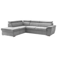 ECKSOFA in Chenille Grau  - Chromfarben/Schwarz, Design, Textil/Metall (216/262cm) - Livetastic