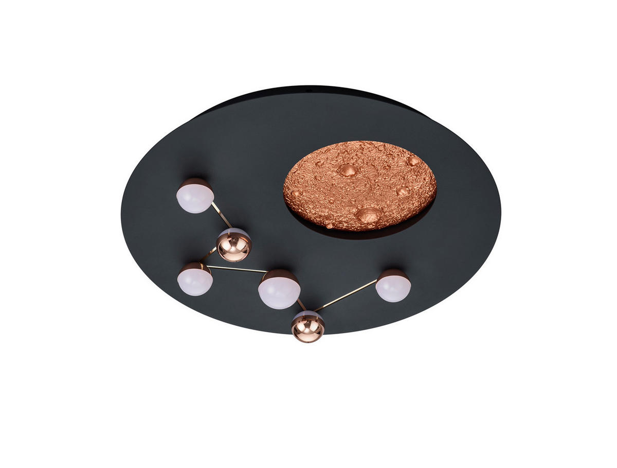 LED-TAKLAMPA Zodiac 50/10 cm  - brun/svart, Klassisk, metall (50/10cm) - Trio Leuchten