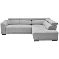 ECKSOFA in Struktur Hellgrau  - Hellgrau/Schwarz, Design, Kunststoff/Textil (284/205cm) - MID.YOU